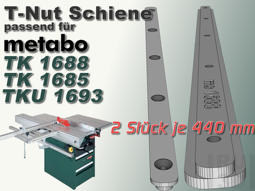 440mm nut schiene - 2x, t-nut